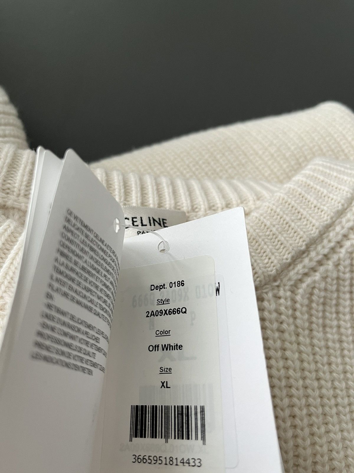 Celine × Hedi Slimane Celine by Hedi Slimane Runway Logo Wool Sweater Brand New Size US XXL / EU 58 / 5 - 15 Thumbnail