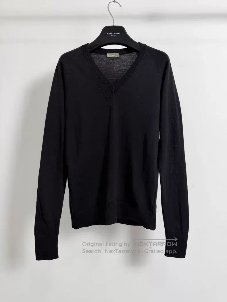 Dior Dior Black V-neck Claw Marks Wool Knit Sweater Size US XS / EU 42 / 0 - 1 Thumbnail