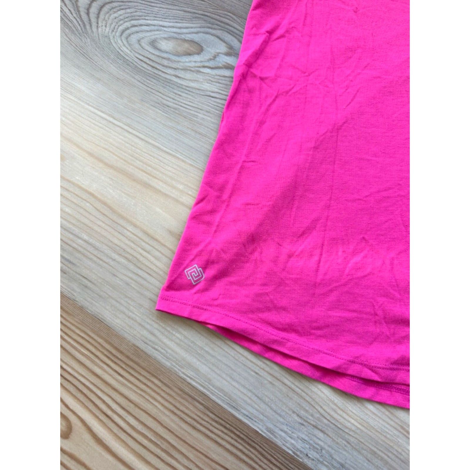 Vintage ZELLOS Knit Tee Pink Scoop Neck Short Sleeve Hi/Lo Hem Criss-Cross Straps Size Medium Womens Size M / US 6-8 / IT 42-44 - 3 Thumbnail