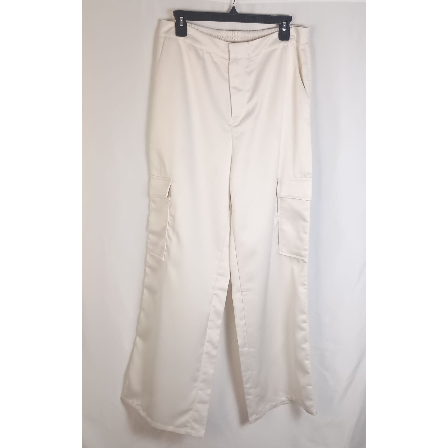 Other Emerson Lang Satin Wide Leg Cargo Pants XL Champagne 100% Po Size 38" / US 16 / IT 52 - 1 Thumbnail