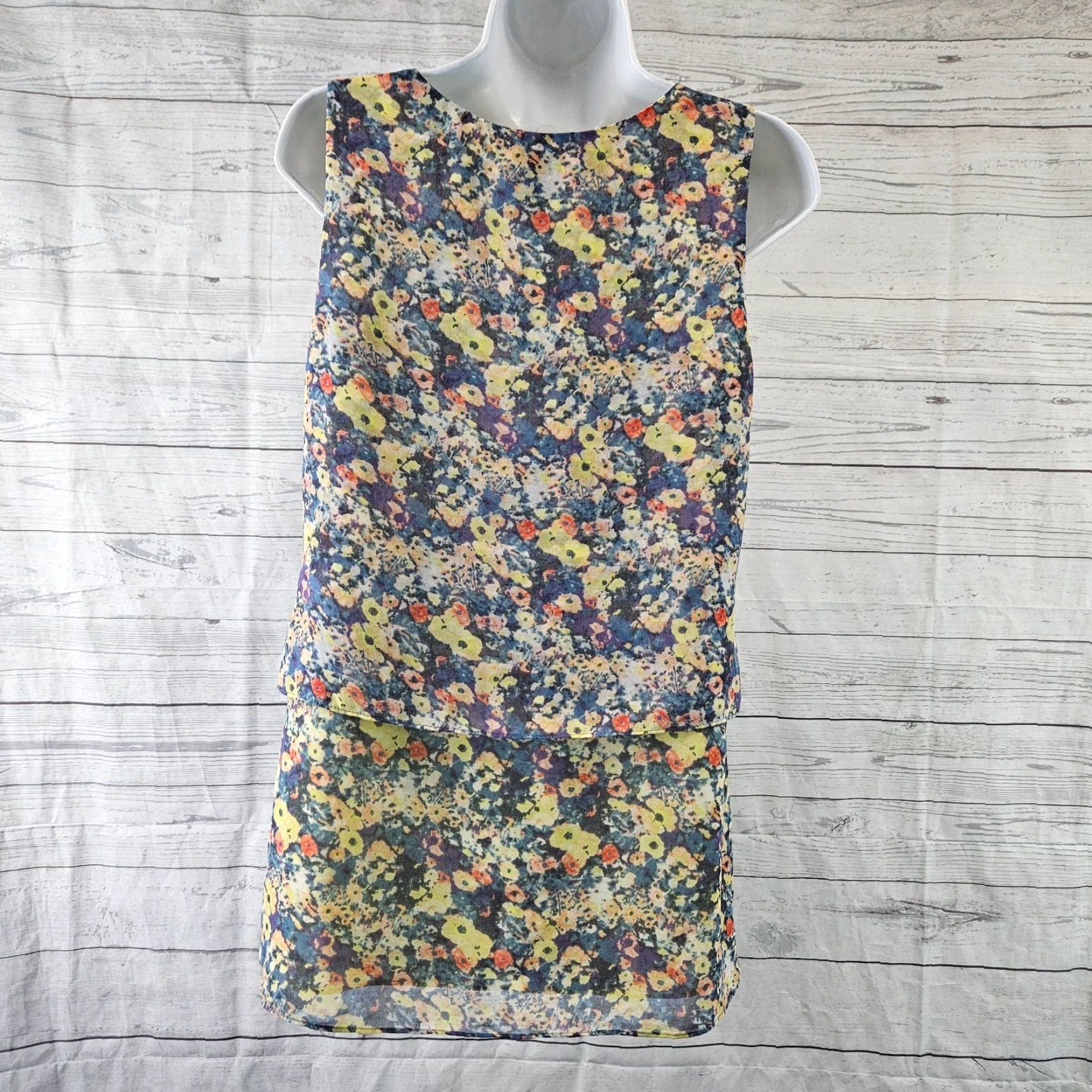 Vintage Cabi 5041 Blouse Womens Positano Yellow Floral Sleeveless Scoop Neck Sz S Shirt Ladies Size S / US 4 / IT 40 - 4 Thumbnail