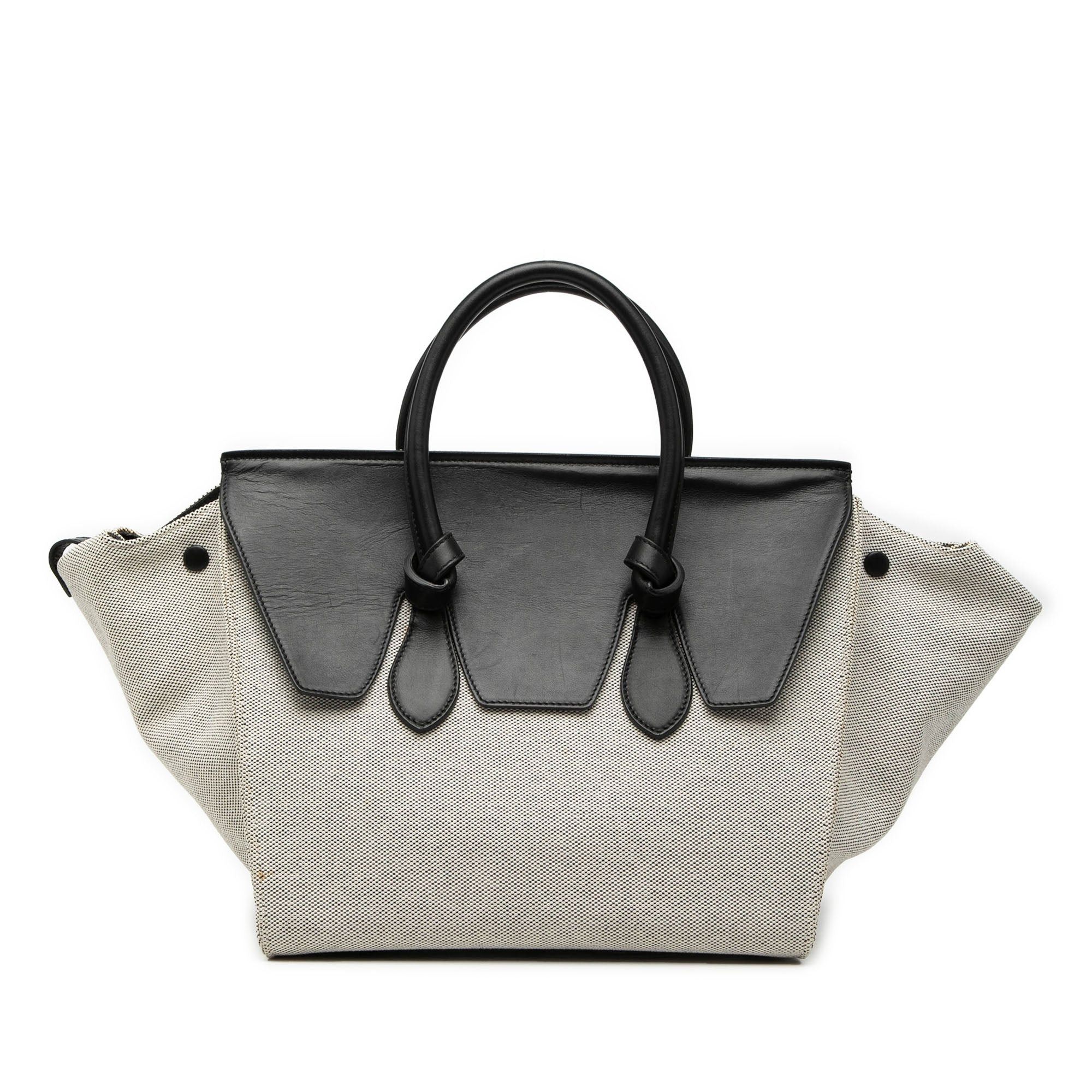 Celine Small Bicolor Canvas and Calfskin Tie Knot Handbag Size ONE SIZE - 1 Thumbnail