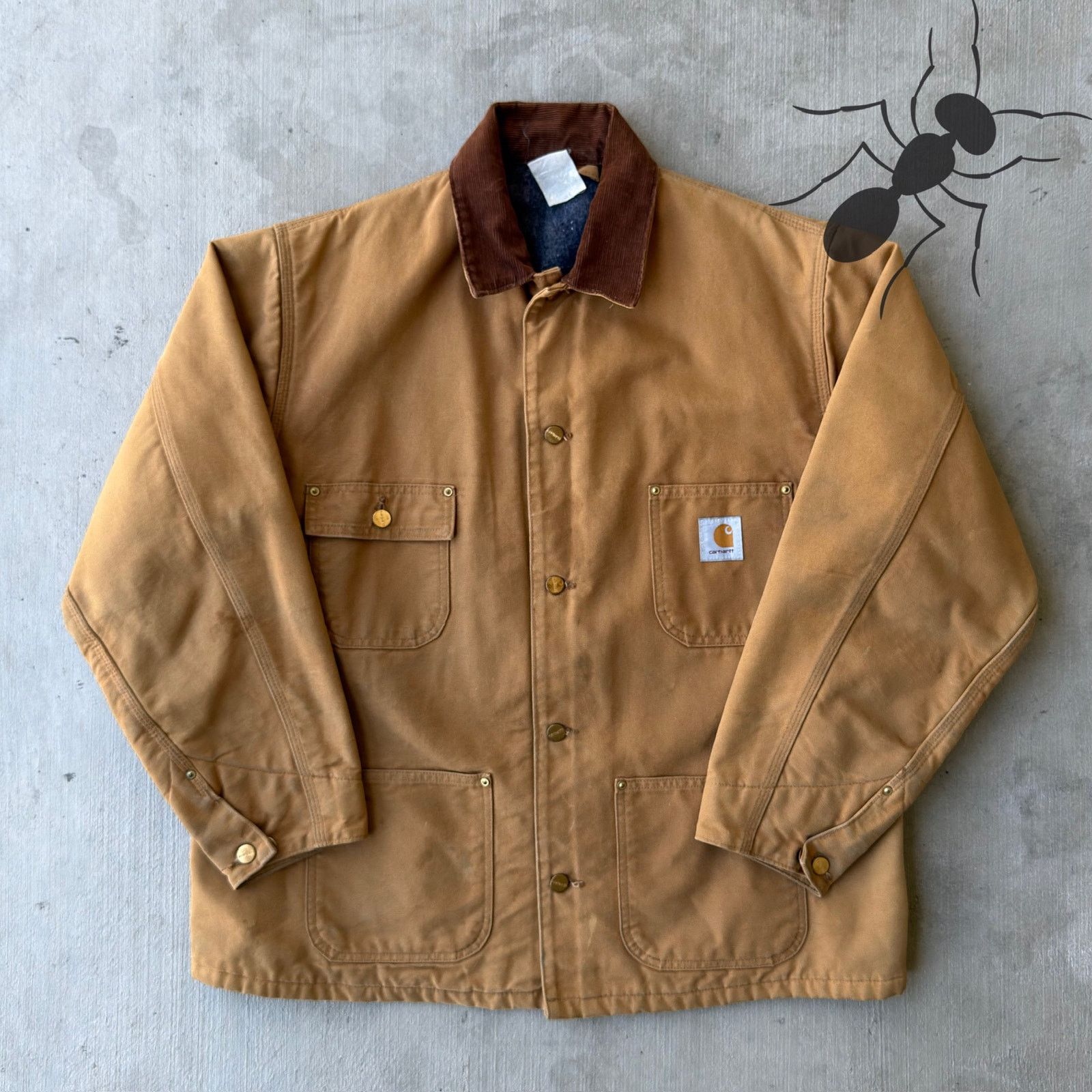 Carhartt × Vintage Carhartt brown chore blanket lined work wear jacket Size US L / EU 52-54 / 3 - 1 Thumbnail