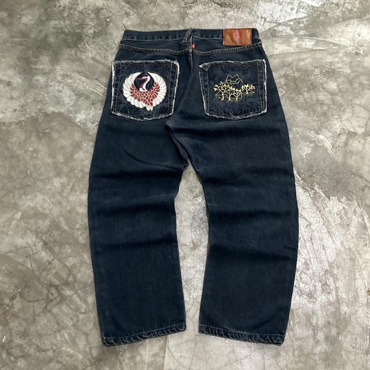 image of Red Monkey Company x Vintage Red Monkey Embroidered Japanese Jeans in Denim, Men's (Size 33)