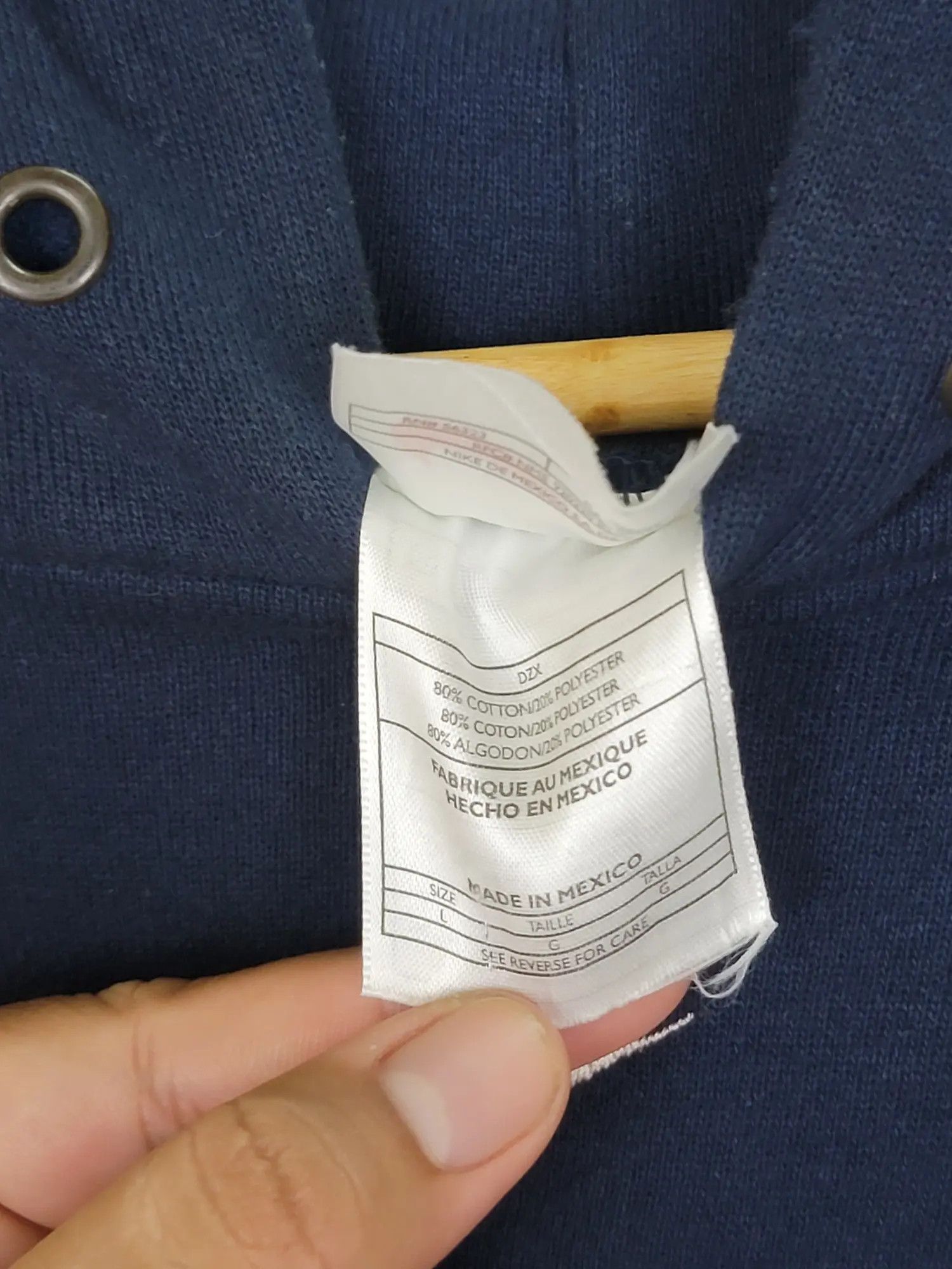 Nike × Vintage Vintage 90s Nike Center Swoosh Hoodie Size US L / EU 52-54 / 3 - 7 Thumbnail