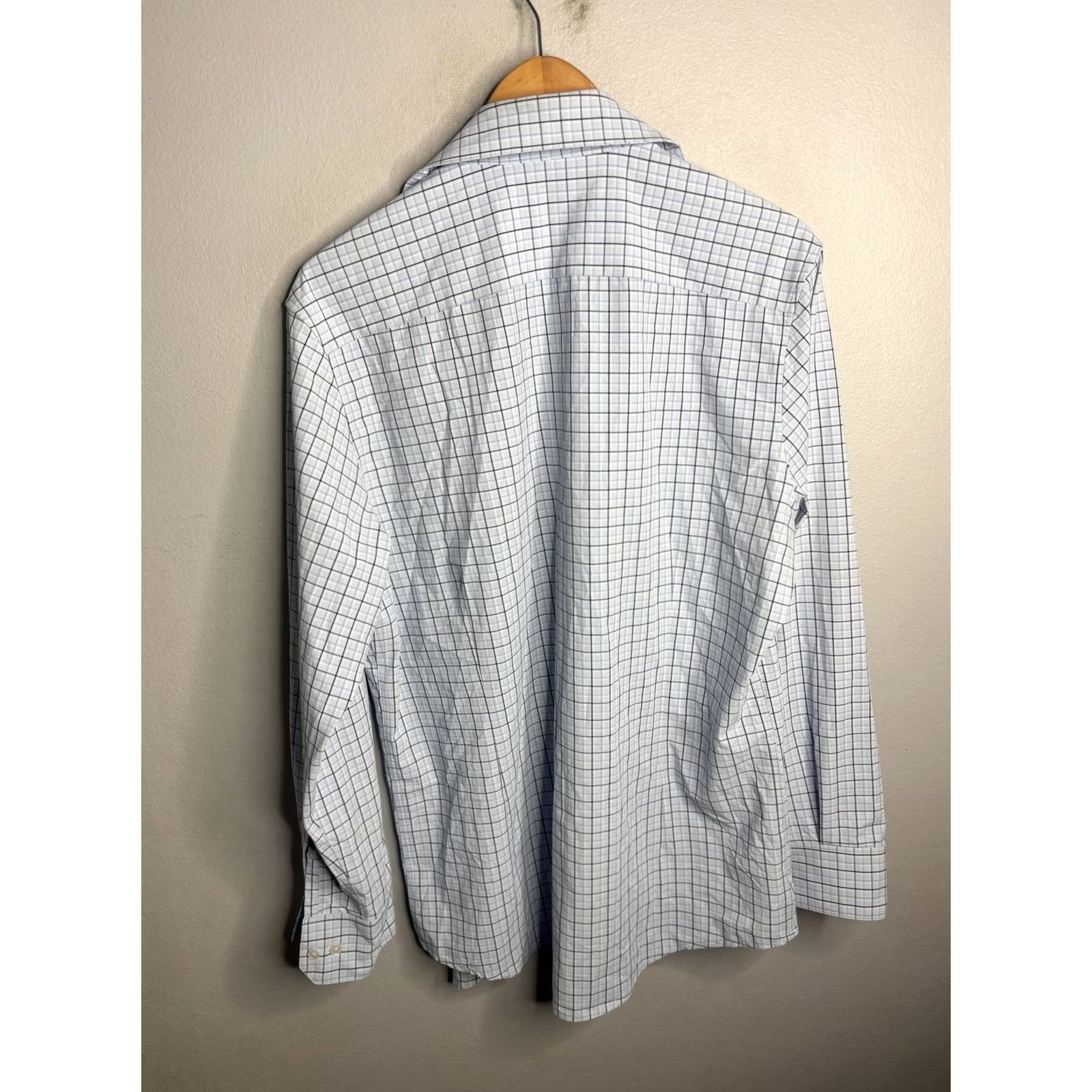 Mizzen+Main Mizzen+Main Shirt Mens Large Blue Check Leeward Trim Fit Long Sleeve Dress Size 42R - 4 Thumbnail