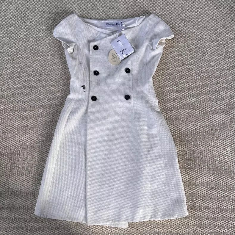 Dior Dior Beige double-breasted one-shoulder dress 2504-Nextarro Size XS / US 0-2 / IT 36-38 - 1 Thumbnail