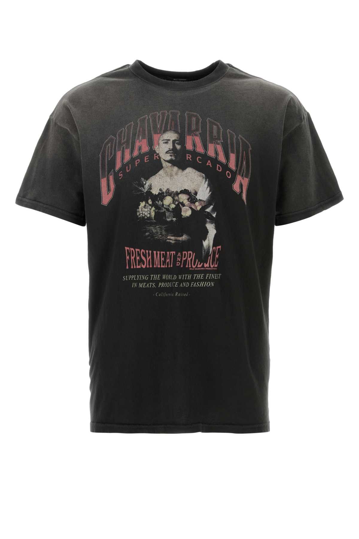 Willy Chavarria Slate Cotton San Chachi T-Shirt Size US S / EU 44-46 / 1 - 1 Thumbnail