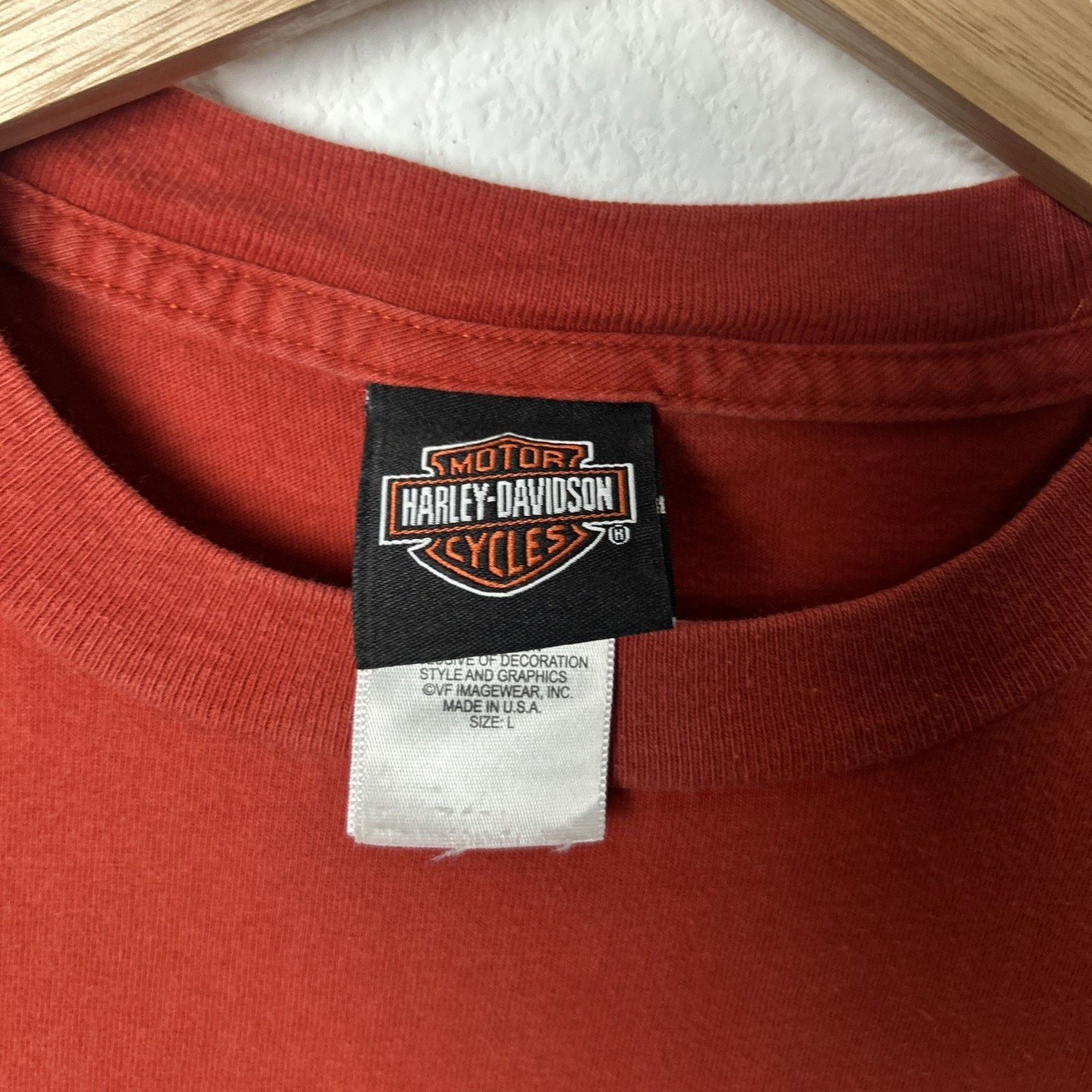 Harley Davidson Harley Davidson Okoboji Iowa 2003 Red T-Shirt Size Large Size US L / EU 52-54 / 3 - 3 Thumbnail
