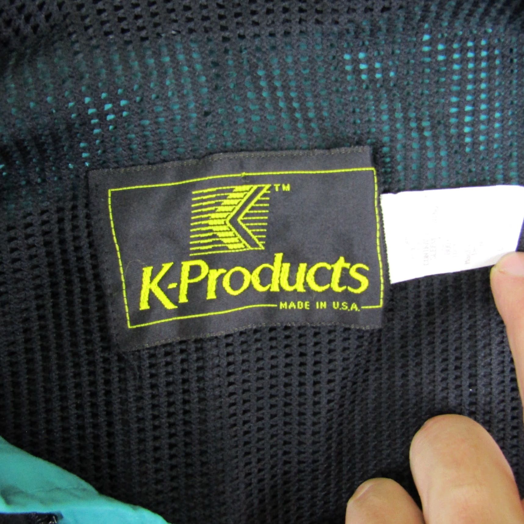 Vintage Vintage K-Products Jacket Mens Large Black Green Windbreaker Full Zip Up 90s Size US L / EU 52-54 / 3 - 7 Thumbnail