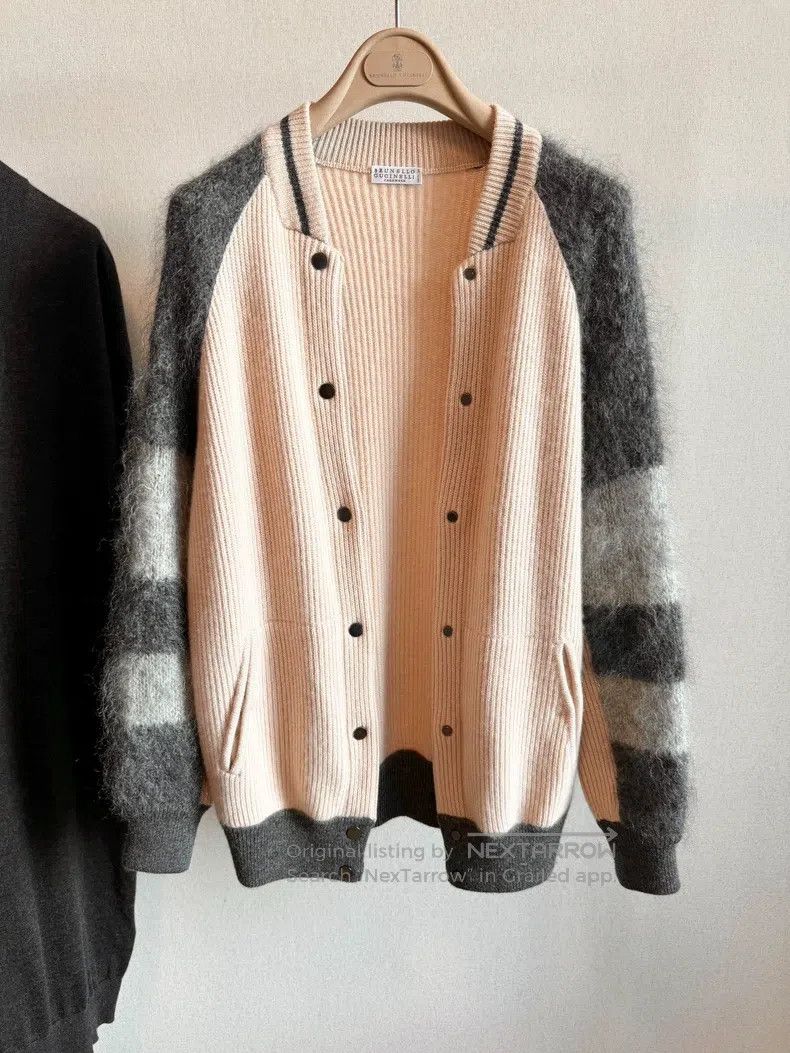 Brunello Cucinelli Brunello Cucinelli Mohair Cashmere Knit Casual Jacket Size L / US 10 / IT 46 - 1 Thumbnail