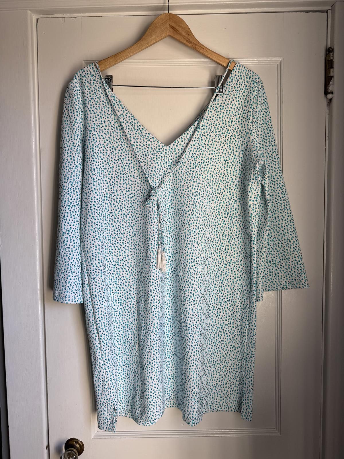 Designer Persifor Brie Speckled Turchese Dress Size L / US 10 / IT 46 - 2 Thumbnail