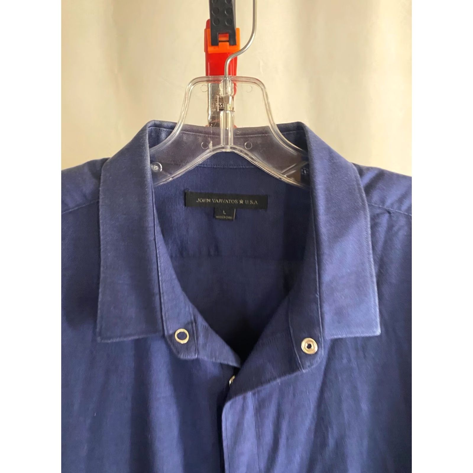 John Varvatos John Varvatos Shirt Long Sleeve Button-Up Mens Large L Blue Pearl Snap SHIRT Size US L / EU 52-54 / 3 - 5 Thumbnail