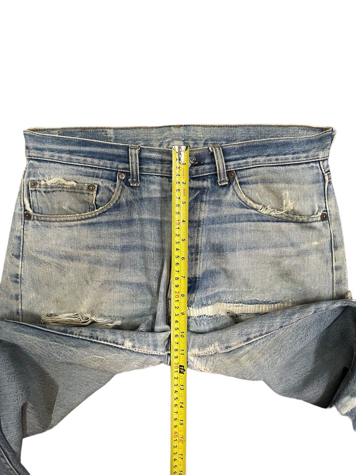 Levi's Vintage 70s Levis 501 Selvedge Button Stamp #2 Destroy Jeans Size US 34 / EU 50 - 17 Thumbnail