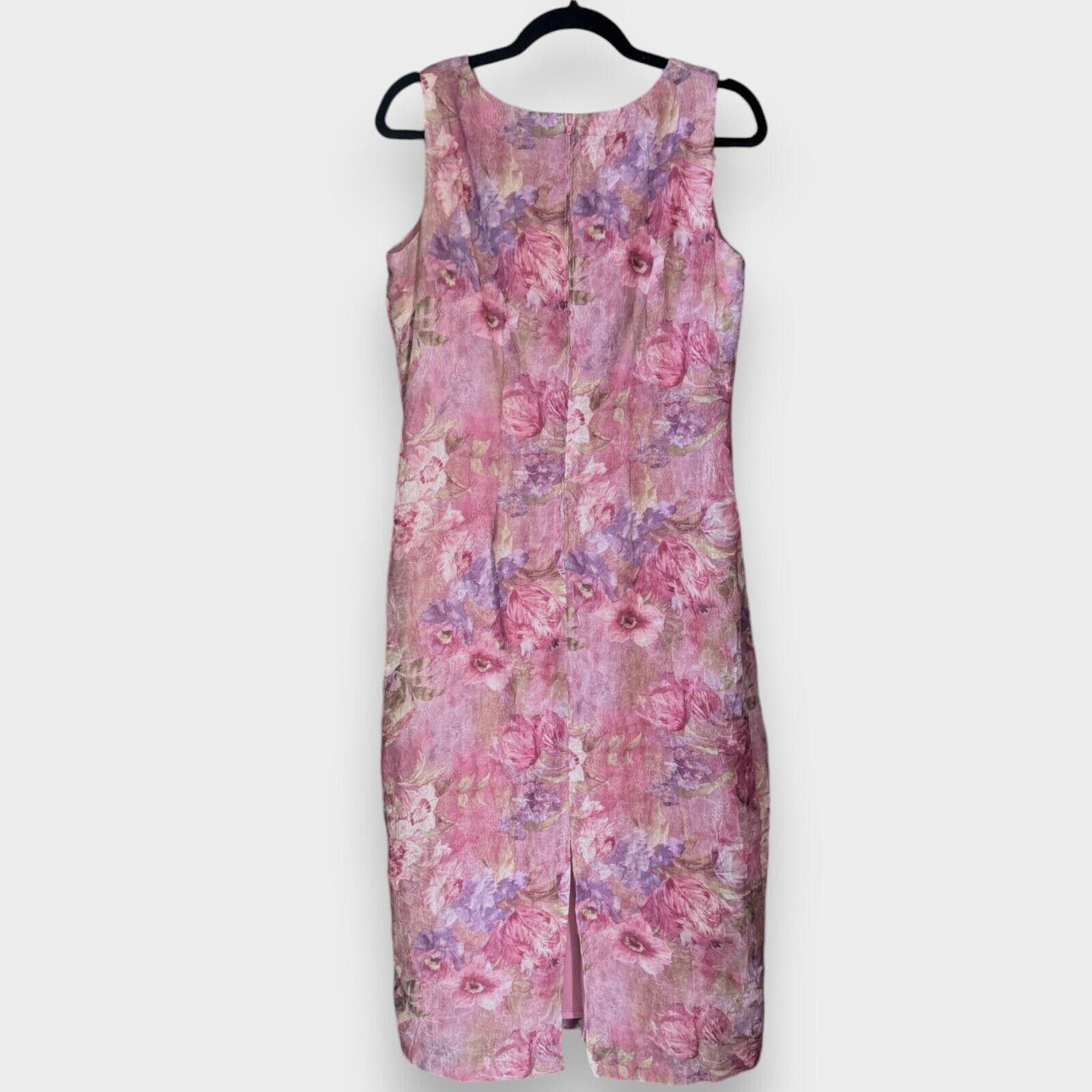 Designer Vintage Miss Dorby Semi Sheer Lined Floral Dress Size L / US 10 / IT 46 - 3 Thumbnail