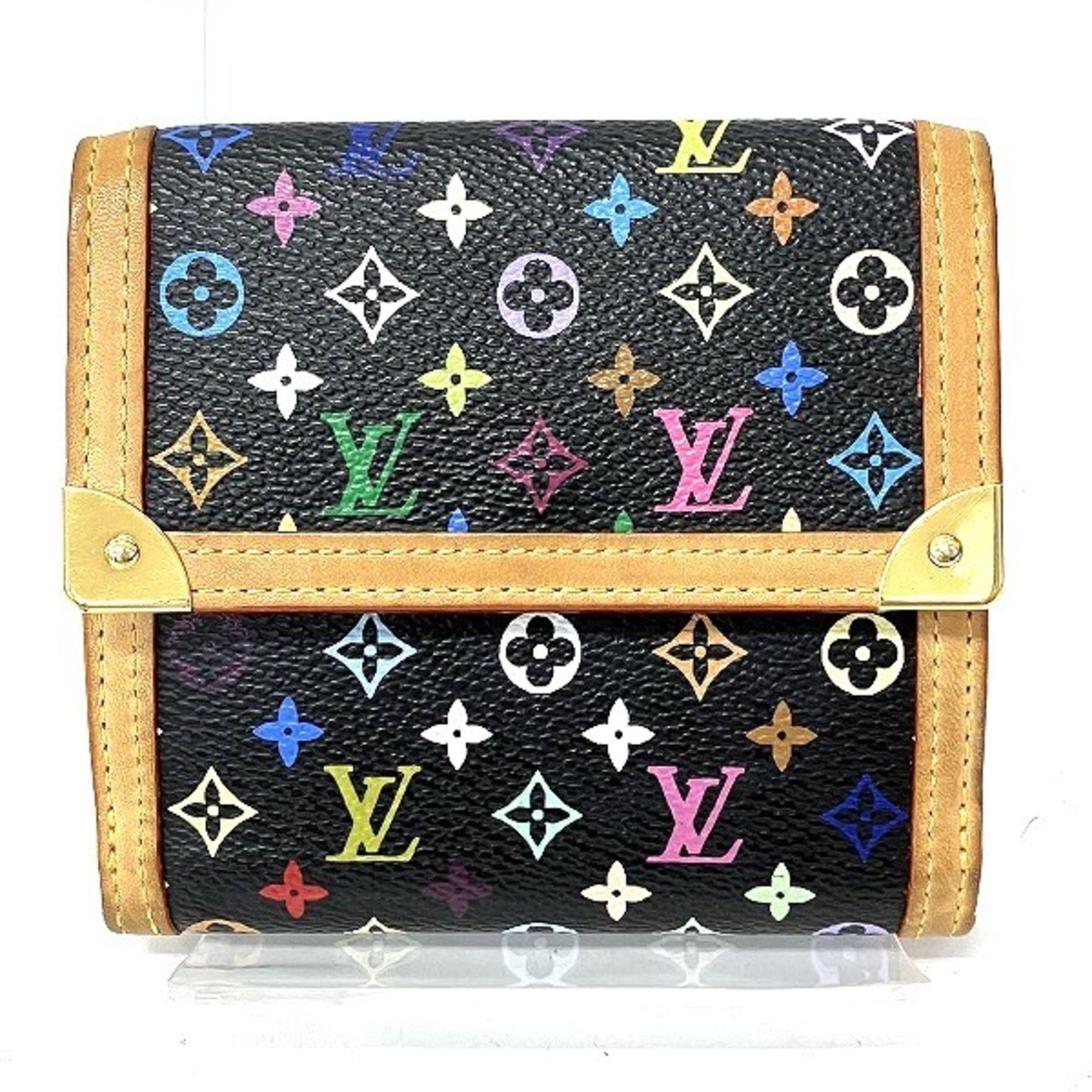 image of Louis Vuitton Monogram Multicolor Portomone Bier Cult Credit M92984 W Hook Wallet Bifold Women's in