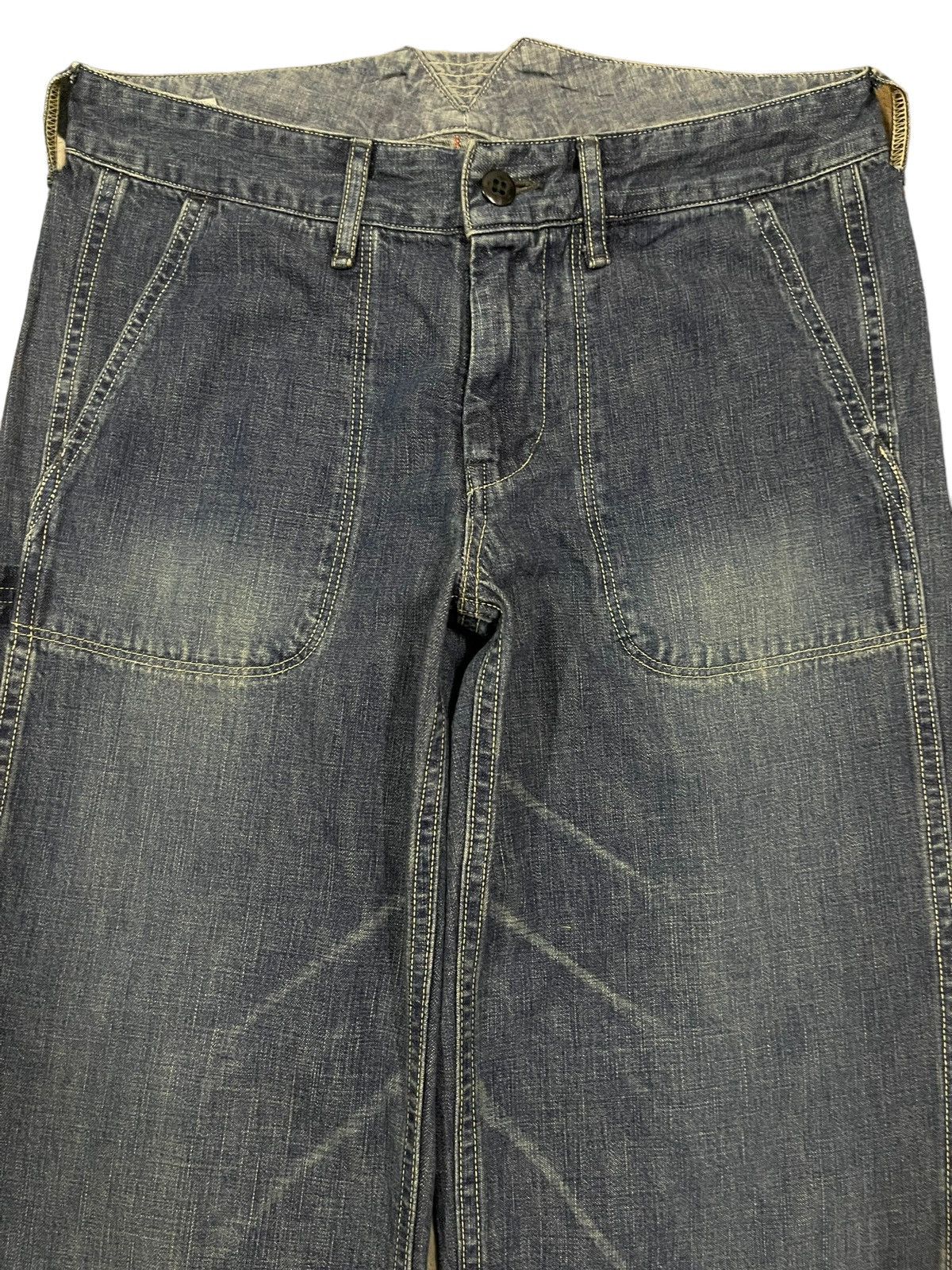 14th Addiction Vintage Japanese Brand Blue Wash Style Baggy Jeans Size US 30 / EU 46 - 3 Thumbnail