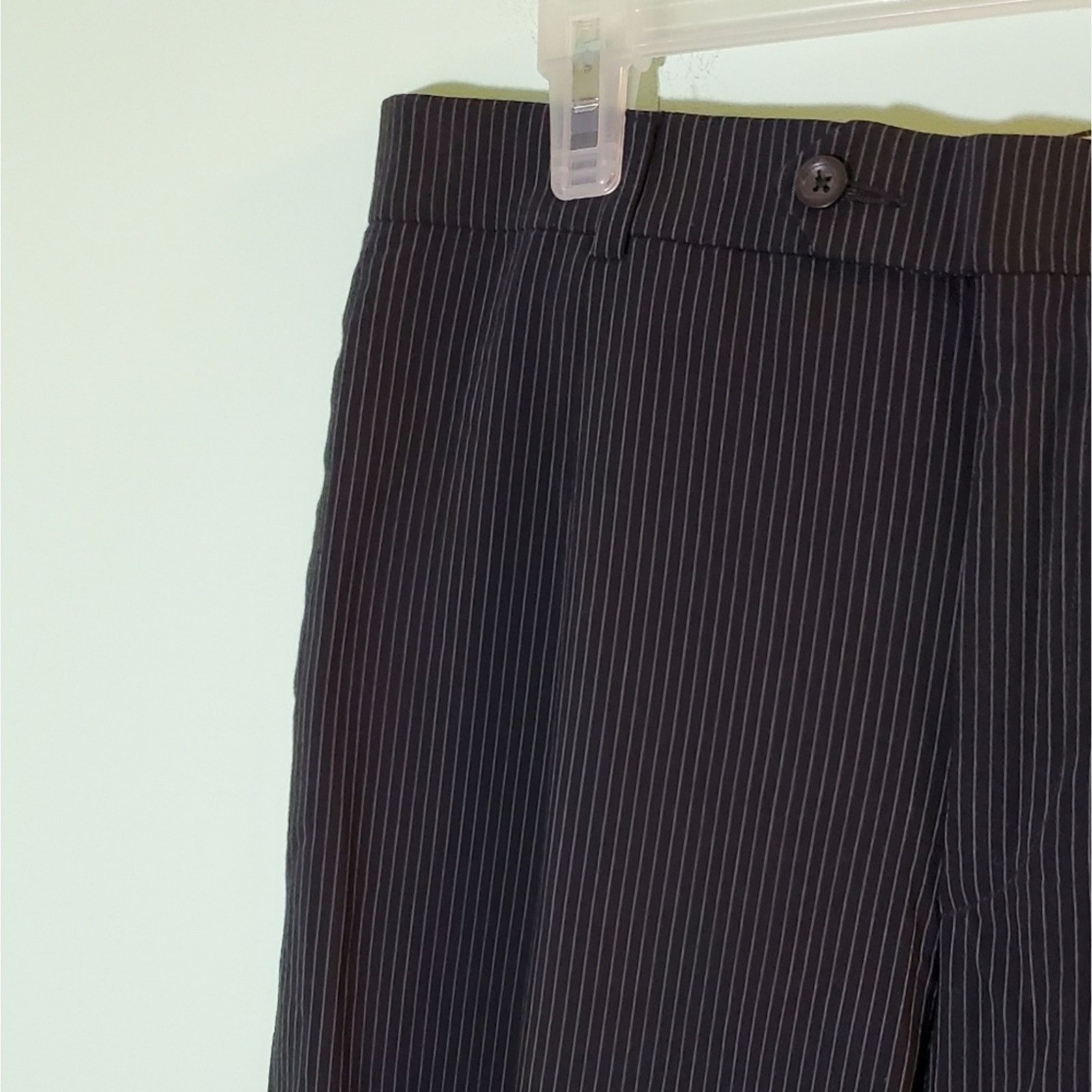 Geoffrey Beene Geoffrey Beene Navy Striped Wool Trousers 33x32 Size US 33 - 3 Thumbnail