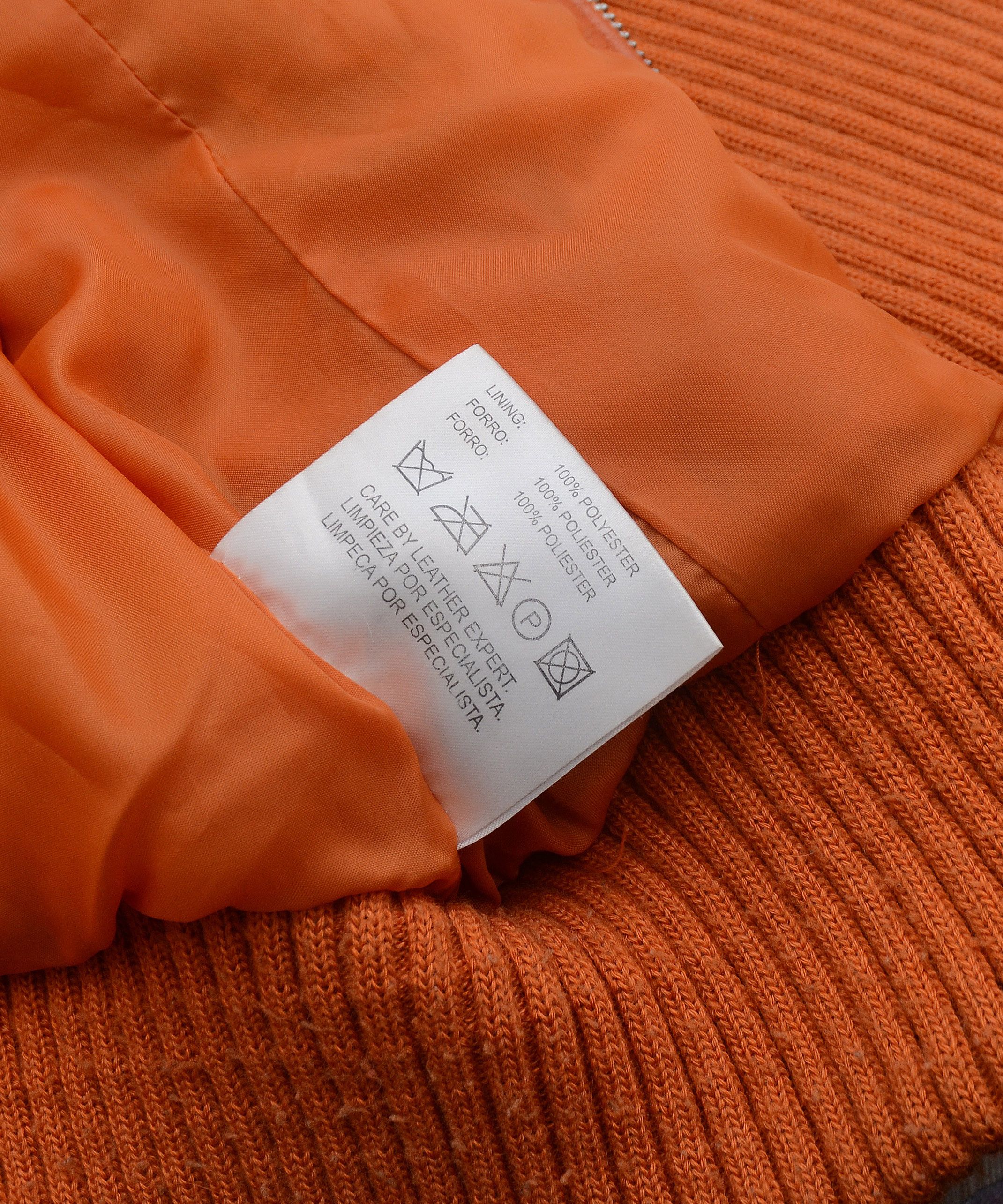 Japanese Brand RARE Vintage Y2K rabbit fur leather full zip Orange Jacket Size S / US 4 / IT 40 - 12 Thumbnail
