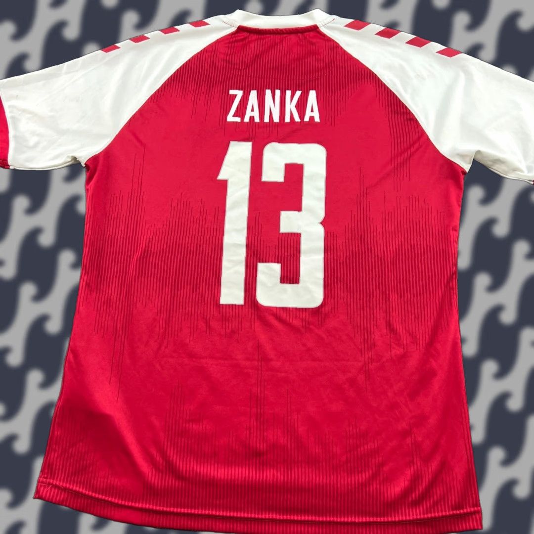 Hummel Denmark 2020 2021 Home Zanka #13 Football Jersey Mens Large Adult Hummel Shirt Size US L / EU 52-54 / 3 - 1 Thumbnail