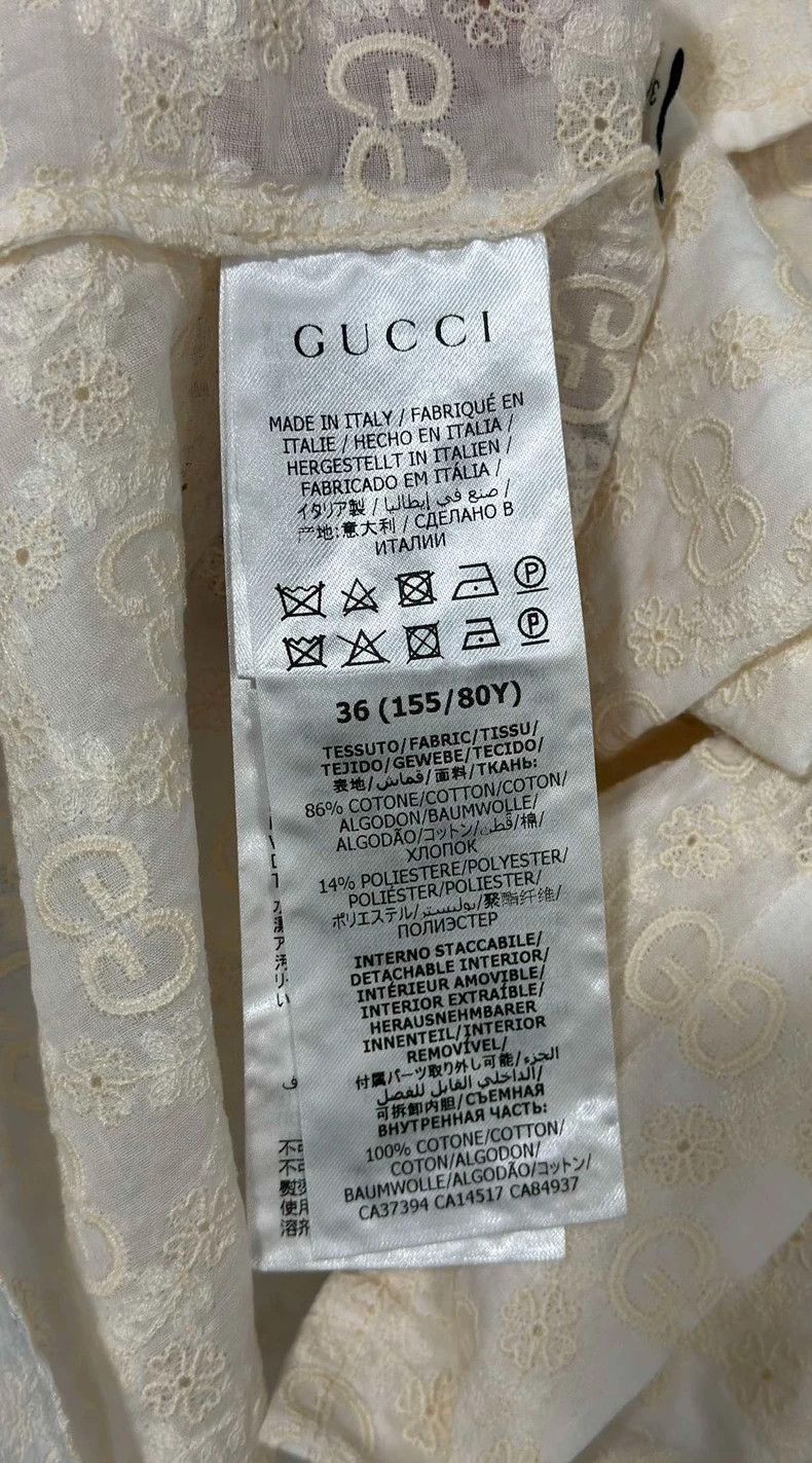 Gucci Gucci Size 36 Full print milky white embroidered short sle Size US S / EU 44-46 / 1 - 5 Thumbnail