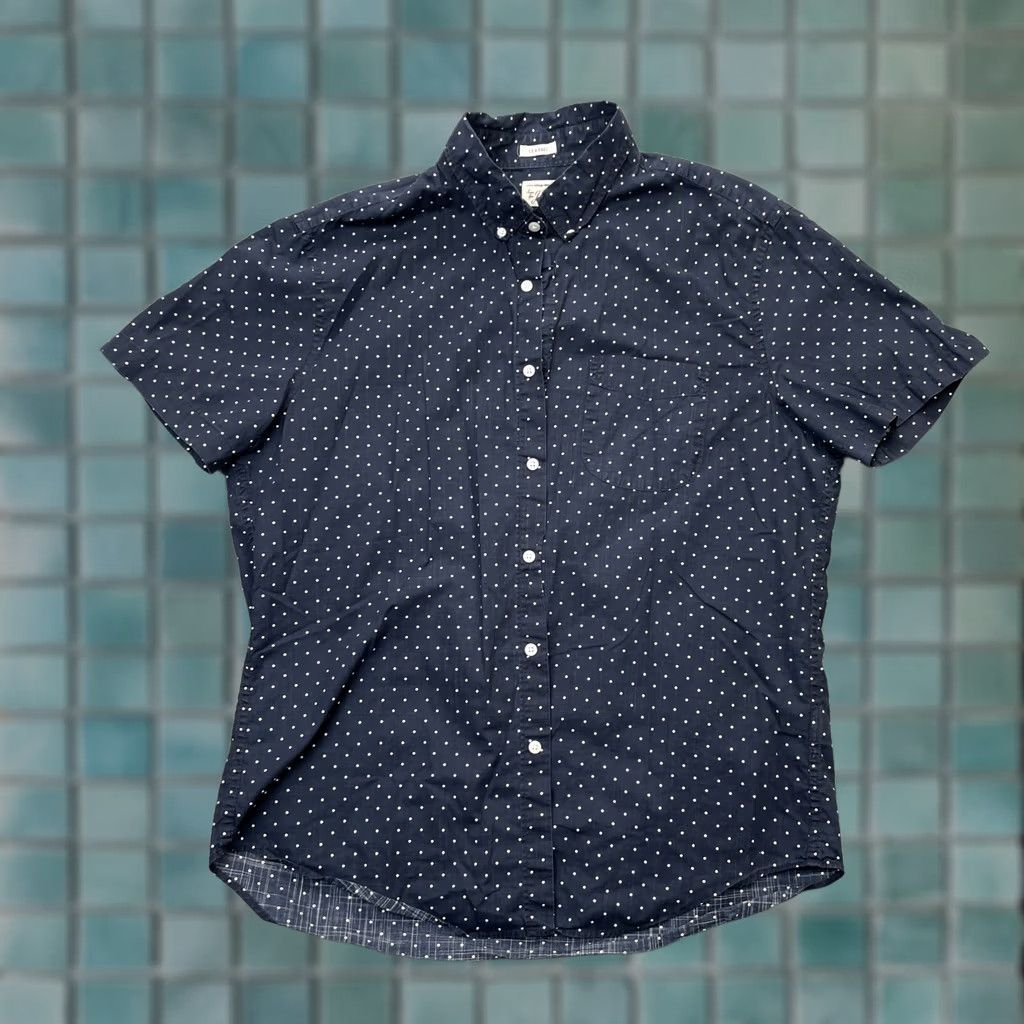 J.Crew J.CREW Shirt Mens Large Blue Polka Dot Organic Cotton Classic Fit Button-Down Size US L / EU 52-54 / 3 - 1 Thumbnail