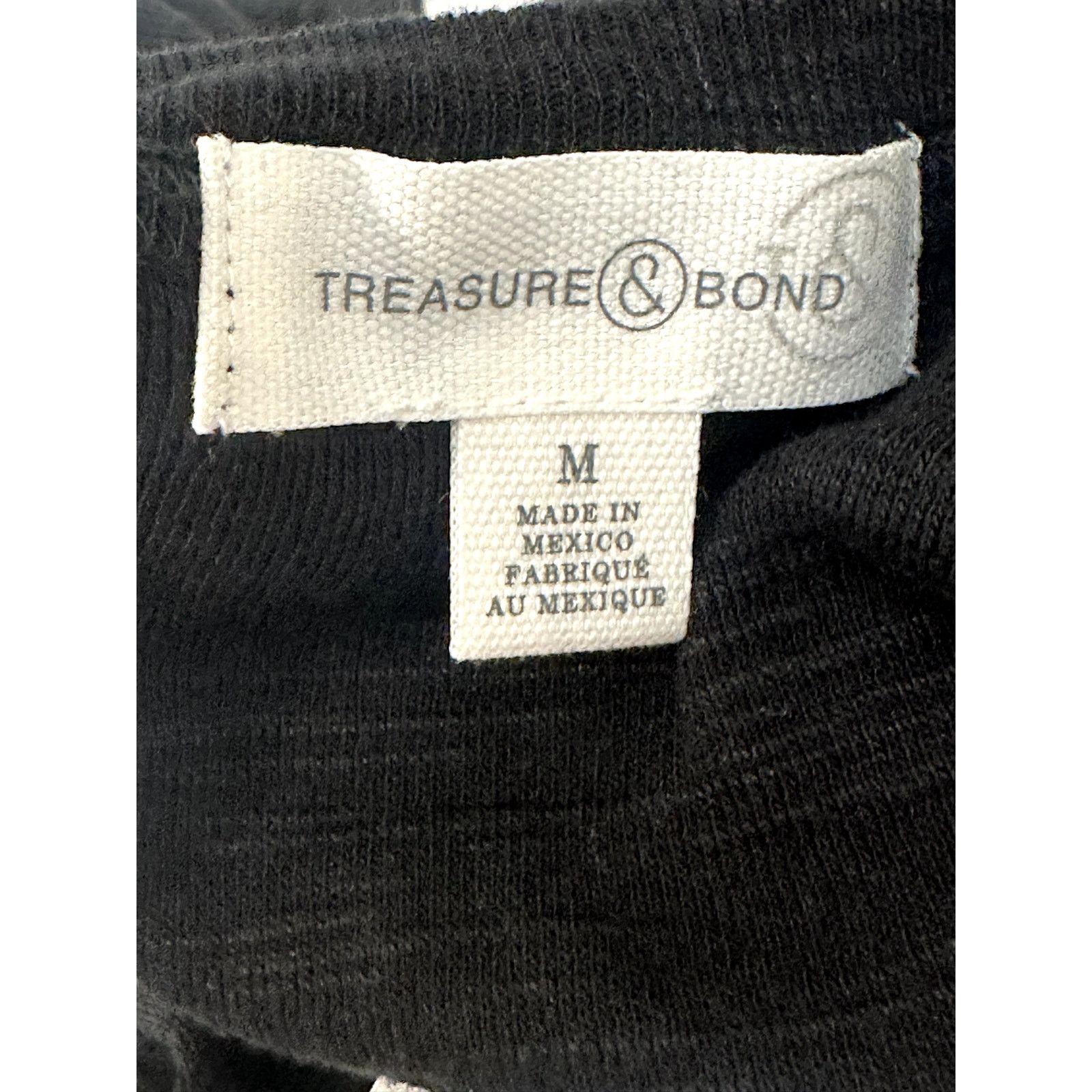 Treasure & Bond Treasure & Bond Women's BLack V Neck Textured T Shirt M NWT Size M / US 6-8 / IT 42-44 - 8 Thumbnail