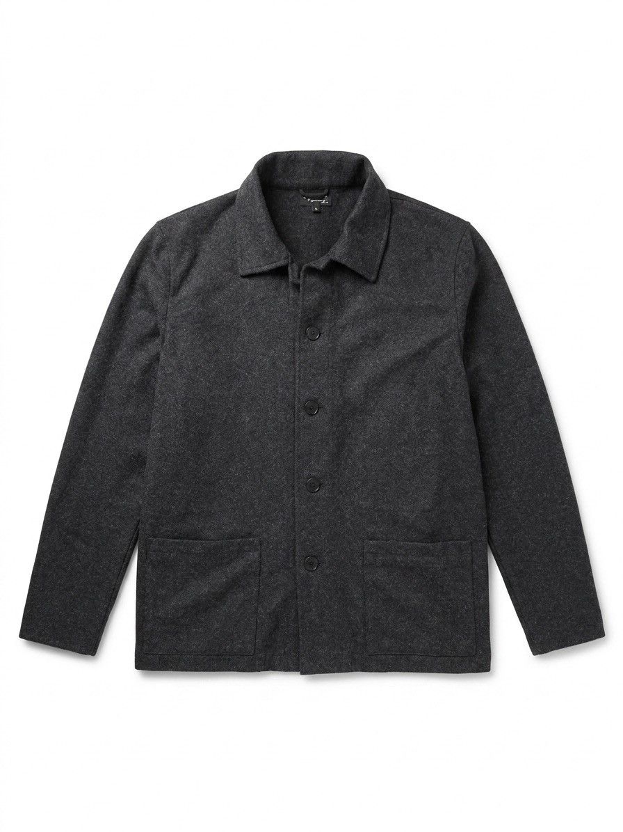 agnes b. agnès b. Homme Single-Breasted Wool Coat in Charcoal Size US L / EU 52-54 / 3 - 1 Thumbnail