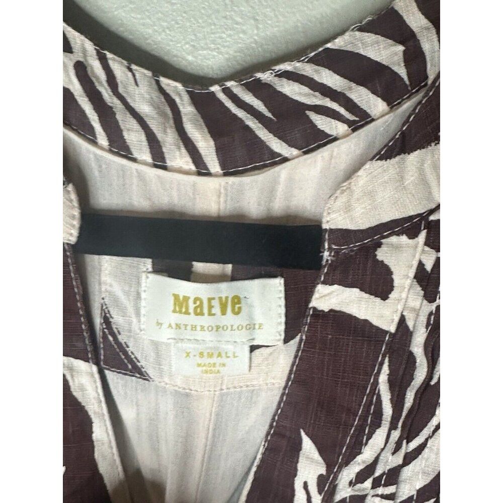 Anthropologie Anthropologie Maeve Women's XS Brown Print The Cassandra Ma Size XS / US 0-2 / IT 36-38 - 5 Thumbnail