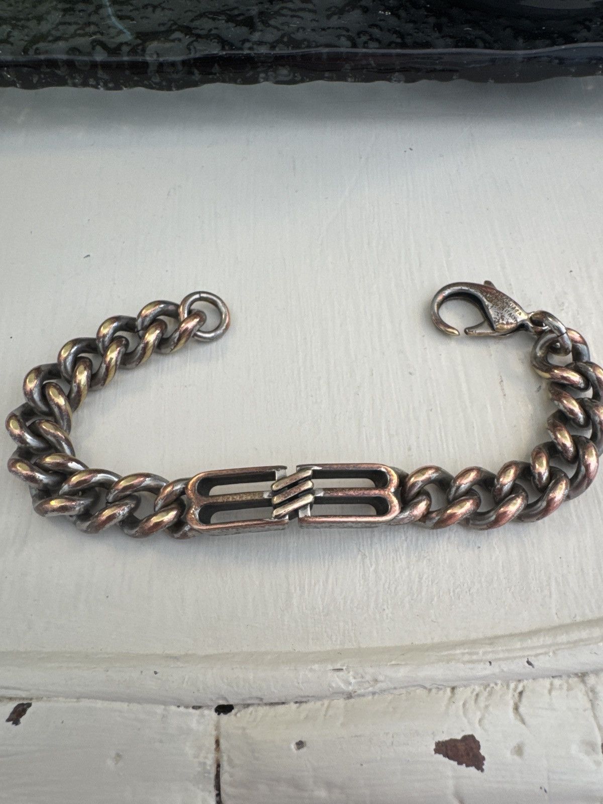 Balenciaga BB ICON GOURMETTE BRACELET IN ANTIQUE SILVER | Grailed