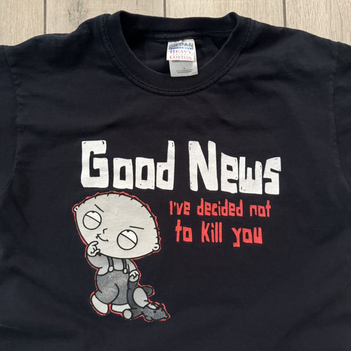 JNCO × Stussy Vintage Y2K Black And Red Family Guy Humor Graphic Tee Small Size US S / EU 44-46 / 1 - 2 Thumbnail