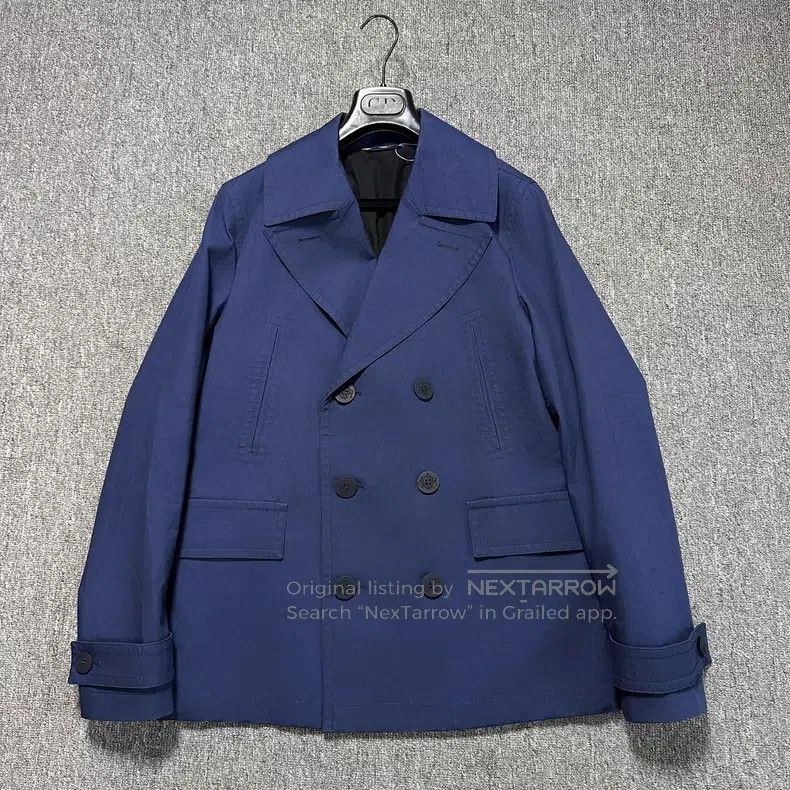 Dior Dark blue double-breasted windbreaker jacket coat