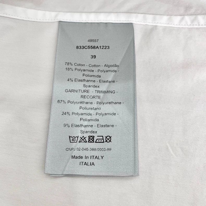 Dior Dior Size 39 White logo neckline slogan lapel single-breas Size US XXS / EU 40 - 7 Thumbnail