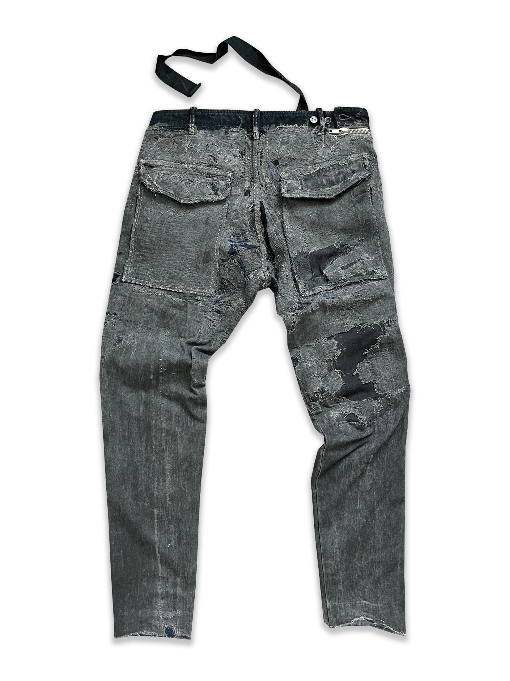 Rick Owens SS09 Rick Owens Hogwash Patchwork Denim Aircuts Size US 33 - 2 Thumbnail