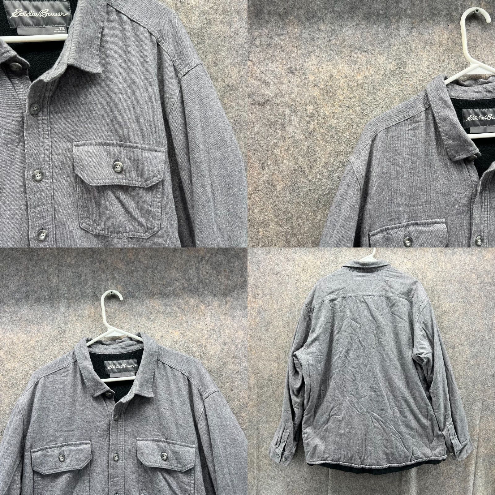 Eddie Bauer Eddie Bauer Shirt Men TXL Heather Gray Button Down Fleece Lined Shacket Tall Size US XL / EU 56 / 4 - 8 Thumbnail