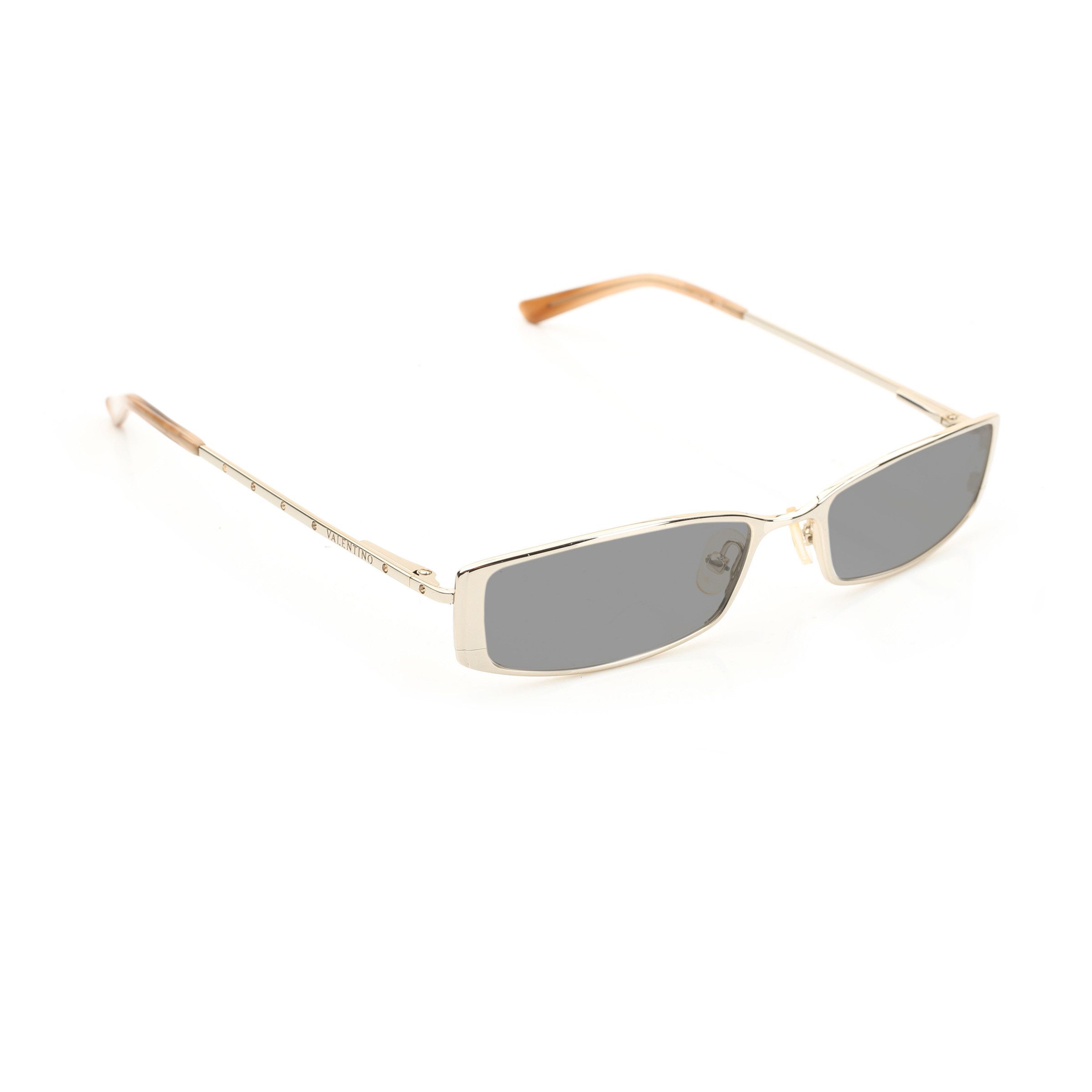 Valentino Valentino '90s White Gold Crystals Metal Sunglasses Size ONE SIZE - 1 Thumbnail