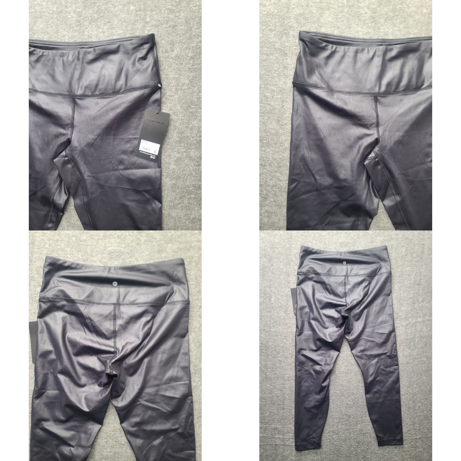 Vintage 90 Degree by Reflex Leggings Womens L High Waisted Interlink Cire Black Polyester Spandex Ankle Yoga Activewear Womens L Size 36" / US 14 / IT 50 - 8 Thumbnail