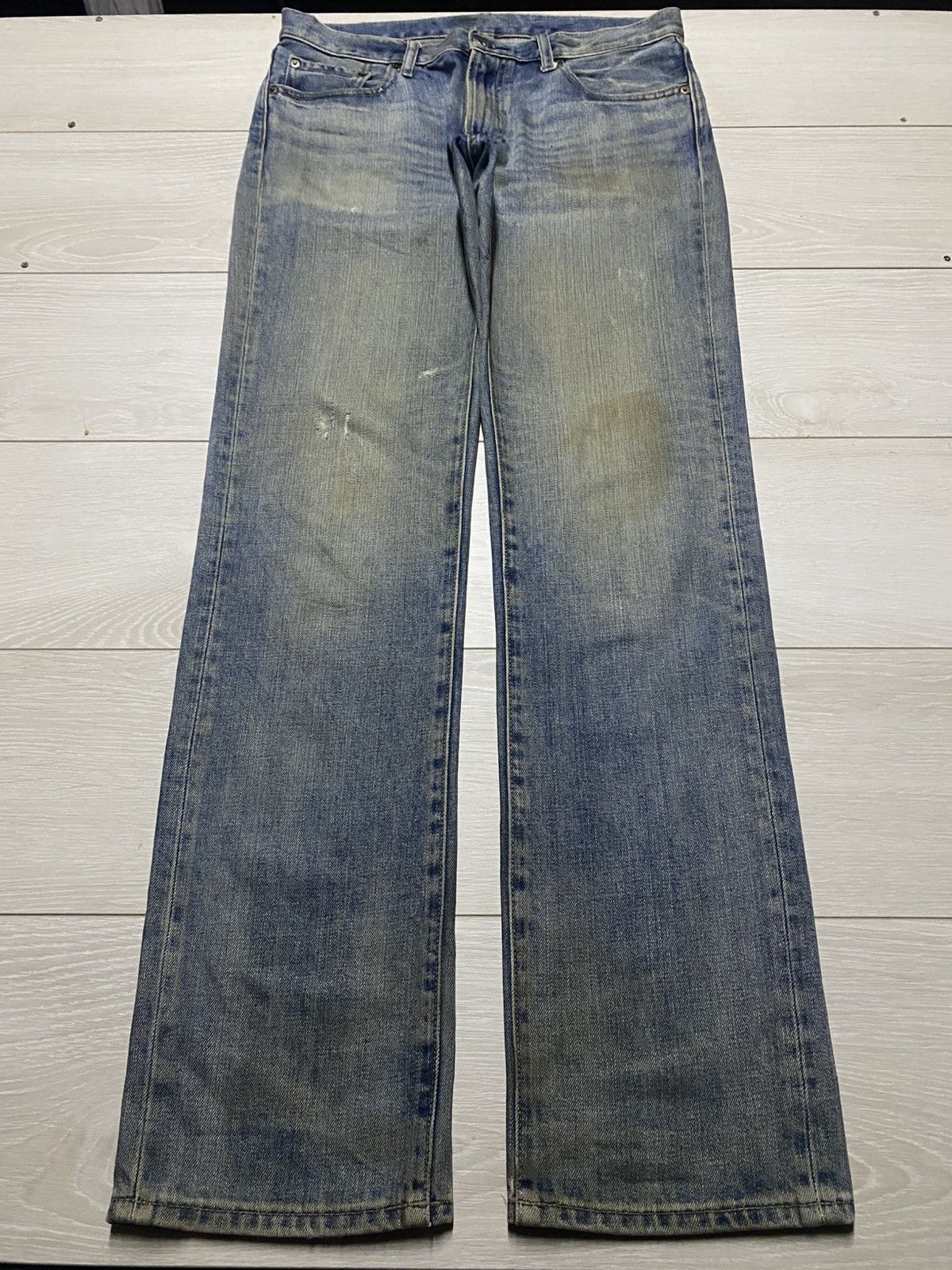 Uniqlo Vintage Uniqlo Mud Wash Distressed Slim Fit Jeans Size US 34 / EU 50 - 1 Thumbnail