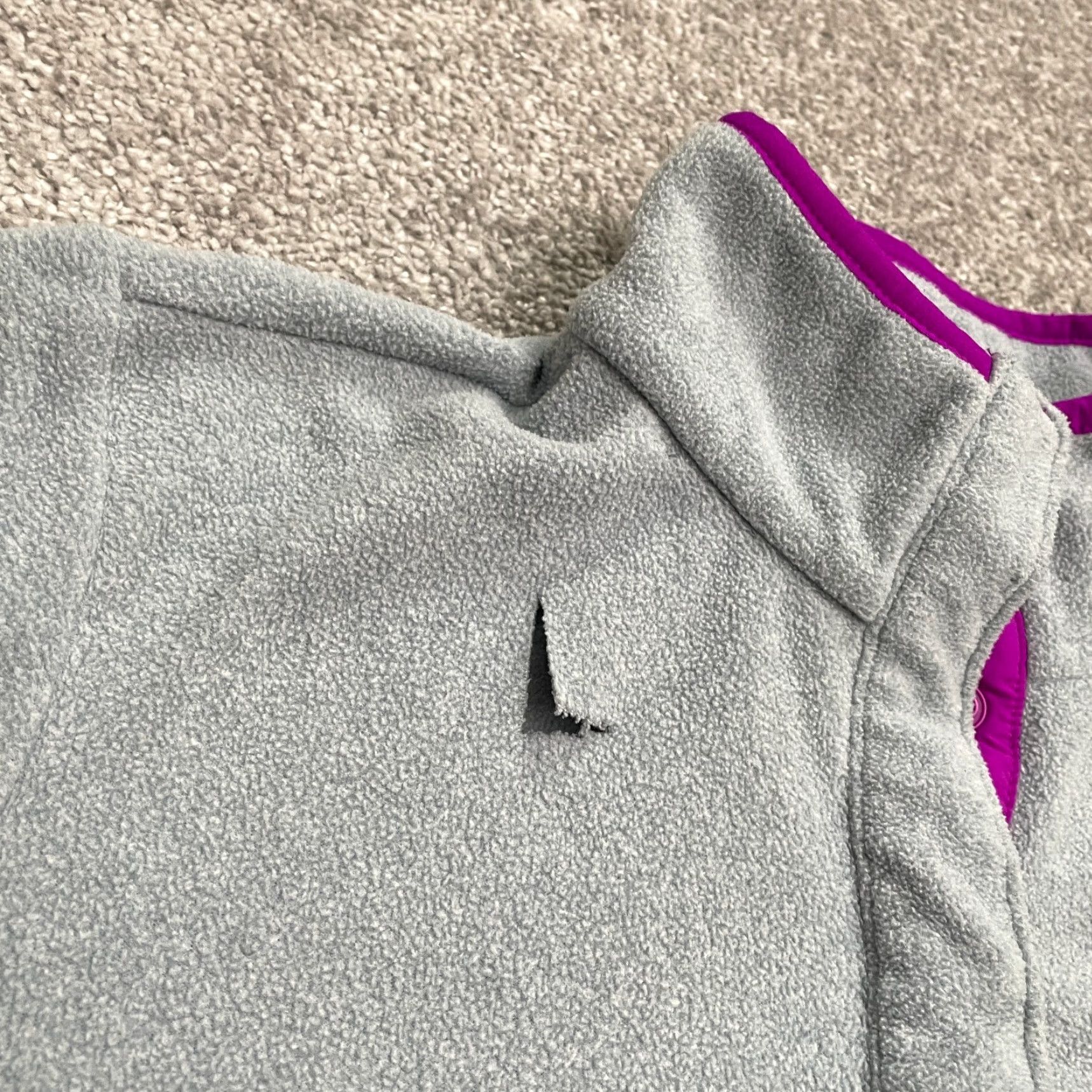 Vintage Columbia Jacket Womens Medium Fleece Fire Side Gray Purple 1/4 Snap Outdoor Hike Size M / US 6-8 / IT 42-44 - 7 Thumbnail