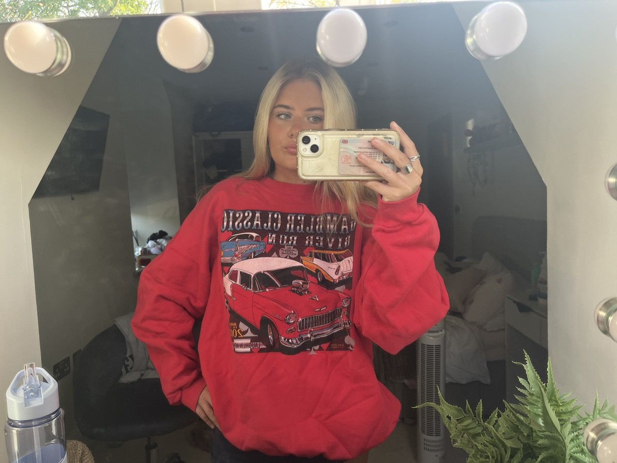Other Red vintage USA car print crewneck sweater Size XL / US 12-14 / IT 48-50 - 1 Thumbnail