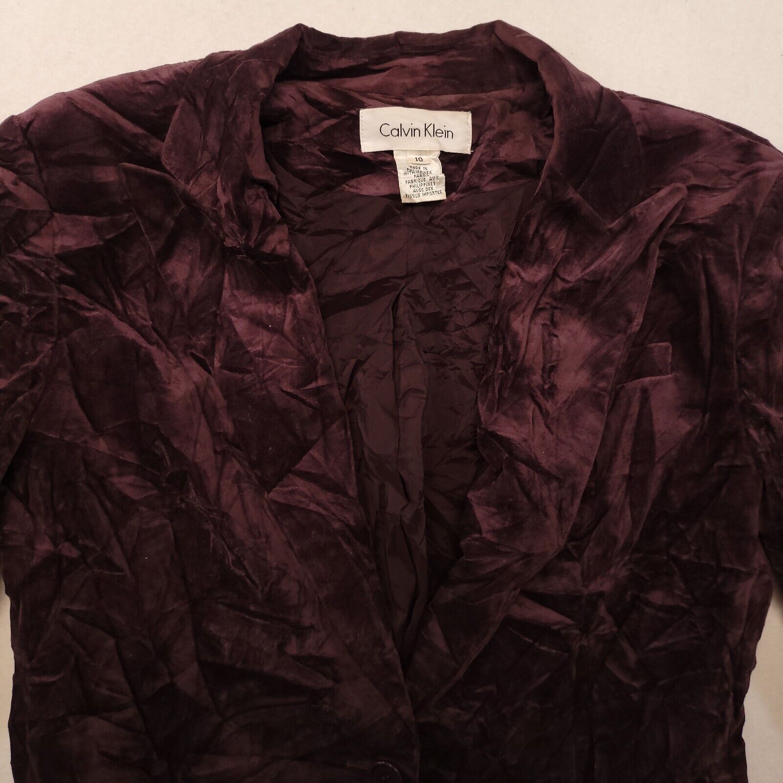 Calvin Klein Calvin Klein Long Sleeve Button Up Coat Women Size 10 Purple Size L / US 10 / IT 46 - 1 Thumbnail