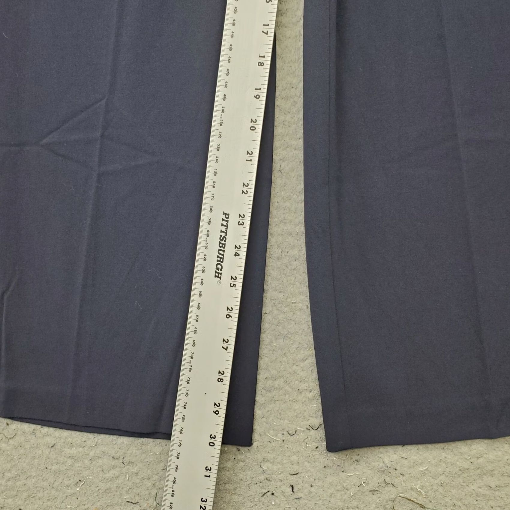 Vintage David Dart Womens 12 Navy Regular Fit Flat Front Stretch Wide-Leg Trouser Pants Size 34" / US 12 / IT 48 - 4 Thumbnail