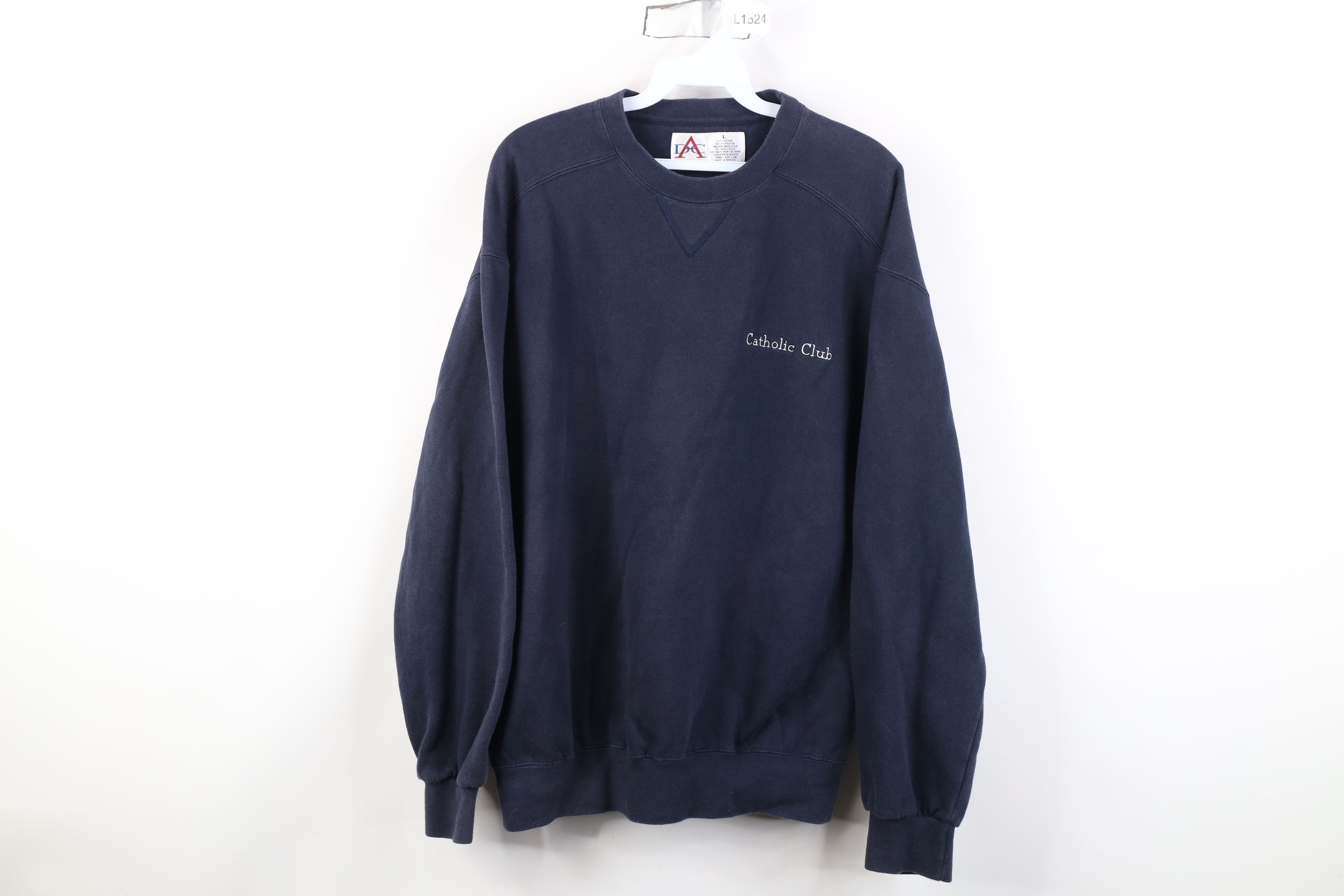 Vintage Vintage 90s Streetwear Catholic Club Crewneck Sweatshirt Size US L / EU 52-54 / 3 - 1 Thumbnail