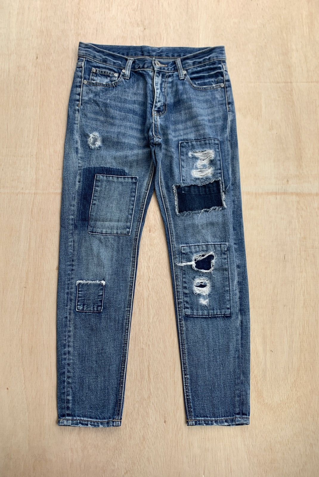 If Six Was Nine × Japanese Brand Distressed Denim Ozoc Patchwork Jeans Size US 30 / EU 46 - 1 Thumbnail