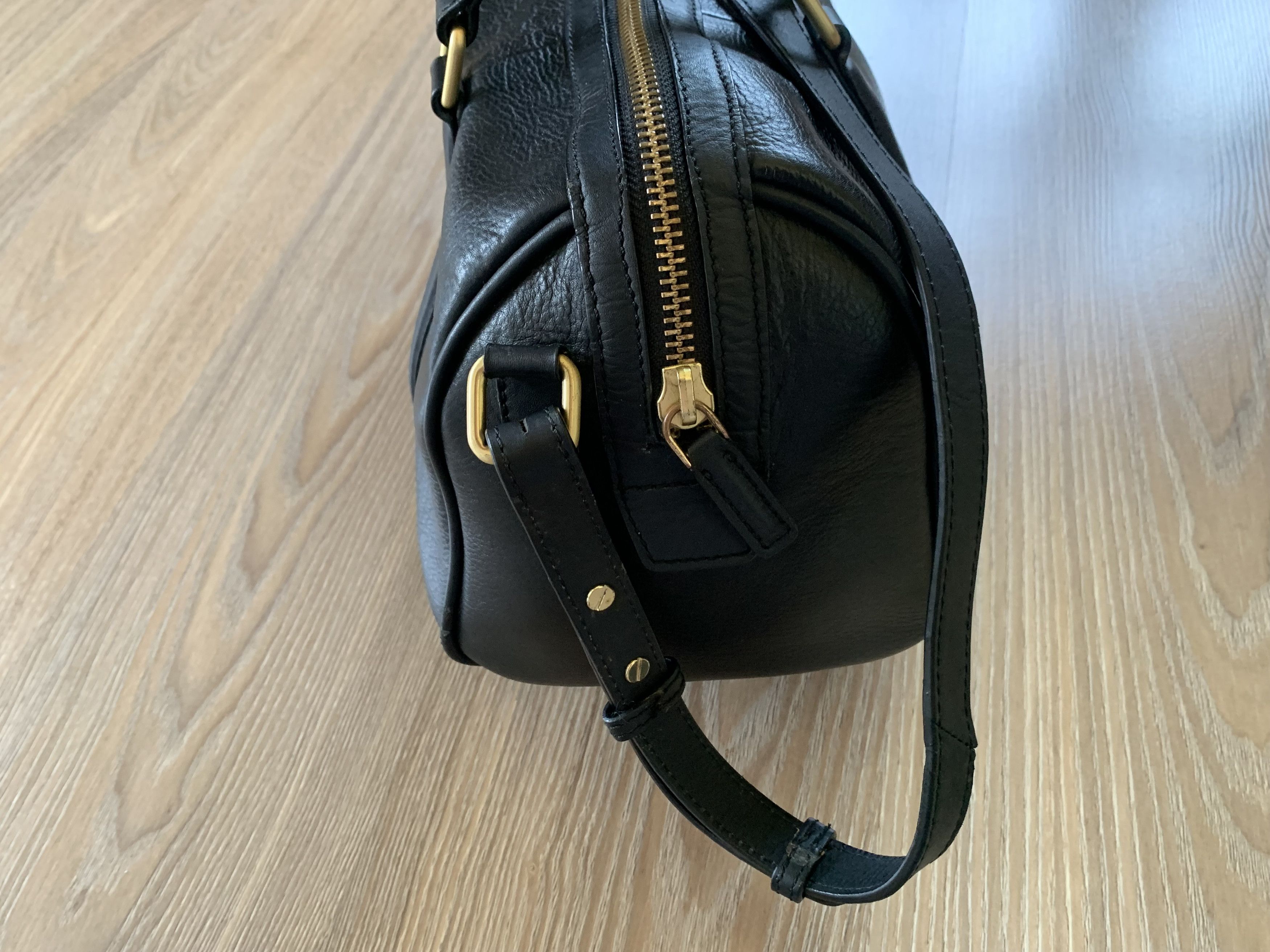 Mango Mango Black Leather Handbag Travel Shoulder Bag Size ONE SIZE - 4 Thumbnail