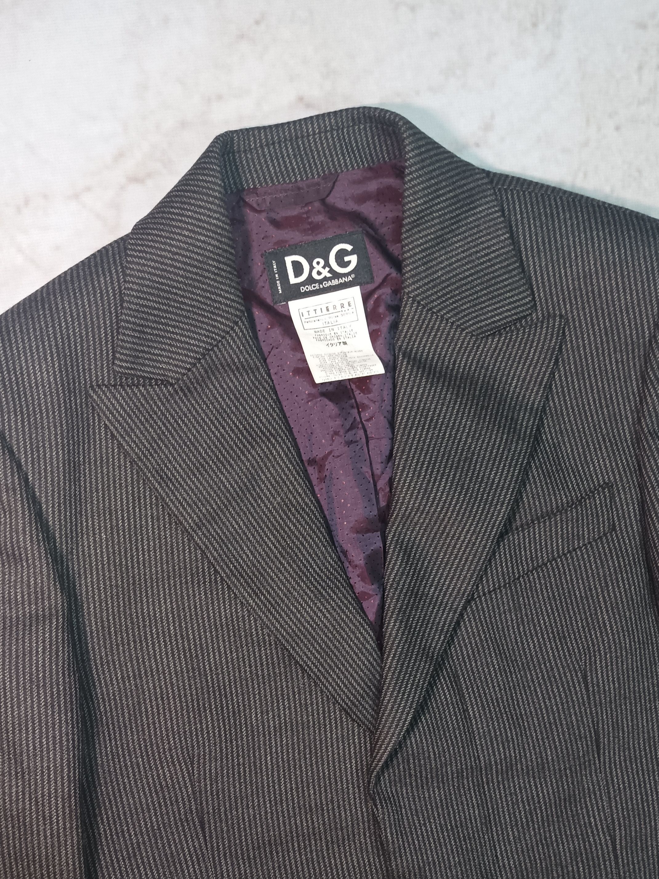 Dolce & Gabbana × Vintage Vintage Dolce & Gabbana Italy Wool Blazer striped y2k Jacket Size L / US 10 / IT 46 - 2 Thumbnail
