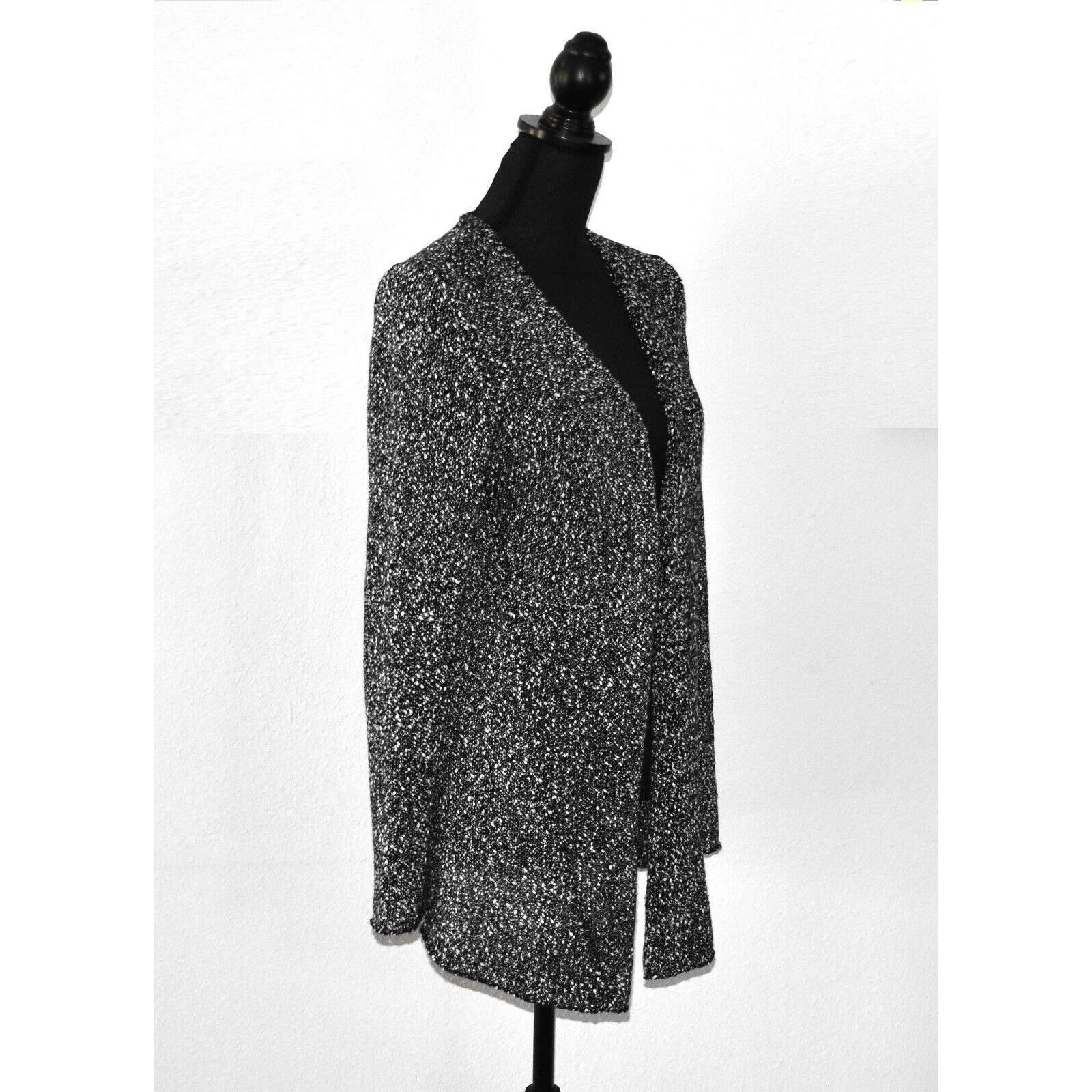Eileen Fisher EILEEN FISHER Black White Cotton Knit Petite Jacket Sz PS Size S / US 4 / IT 40 - 2 Thumbnail