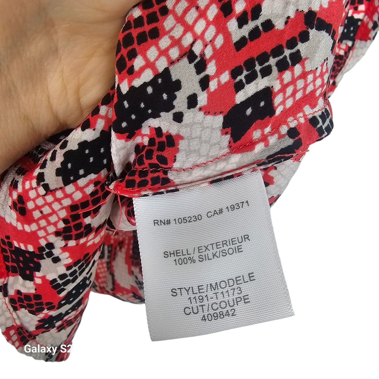 Joie Joie Silk Blouse Geometric Snake Lattice Neck Bartlett Poppy Size M / US 6-8 / IT 42-44 - 7 Thumbnail