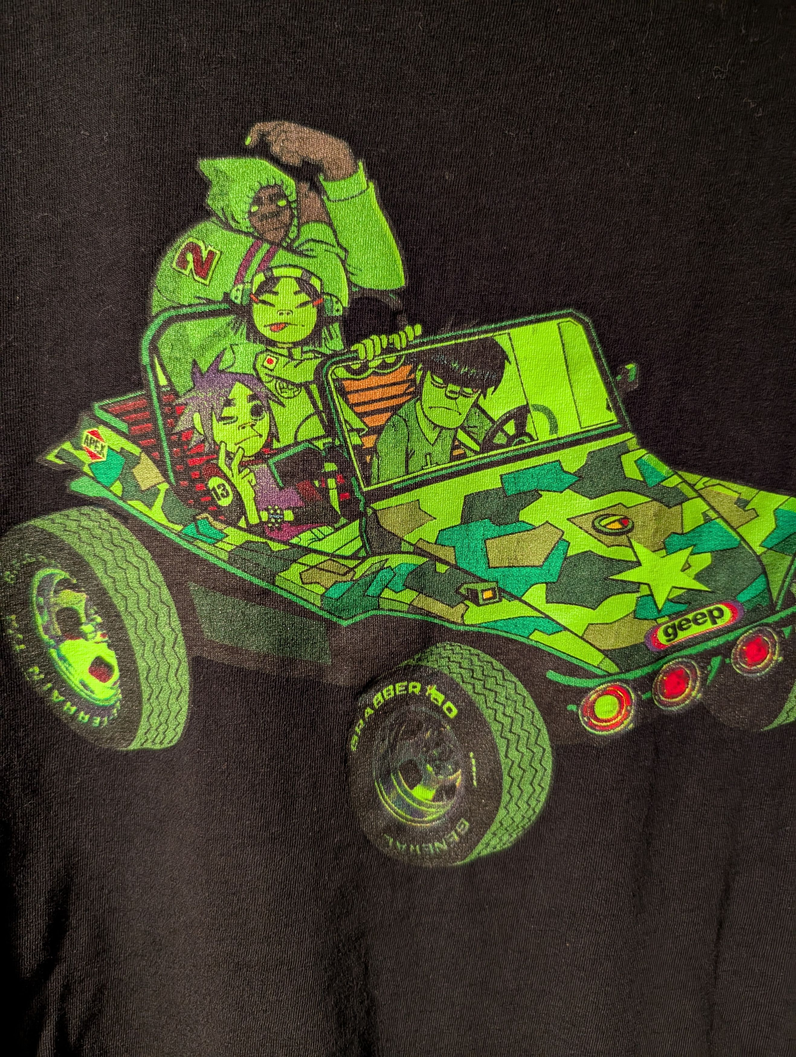 Band Tees Vintage 2010's Gorillaz Self-Titled Jeep XX-Large T-Shirt Size US XXL / EU 58 / 5 - 2 Thumbnail