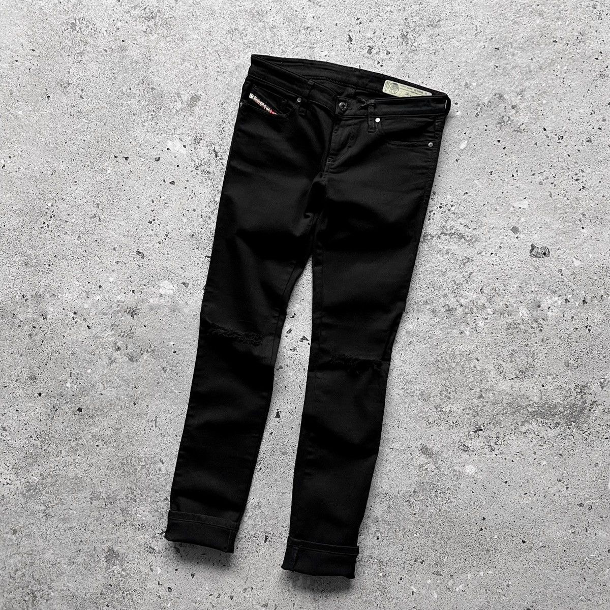 Designer × Diesel Diesel Wmns Skinzee-Low R41F1 Super Slim Skinny Black Jeans Size 28" / US 6 / IT 42 - 8 Thumbnail